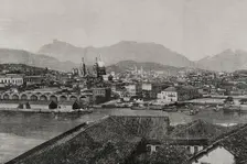 Rio de Janeiro, Brazil: panoramic view from the roadstead, 1898. Creator: Bernardo Rico