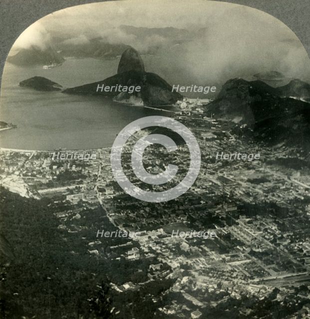 'Rio de Janeiro, the Metropolis of Brazil, S.E. toward Sugarloaf Mountain and the Bay', c1930s. Creator: Unknown.