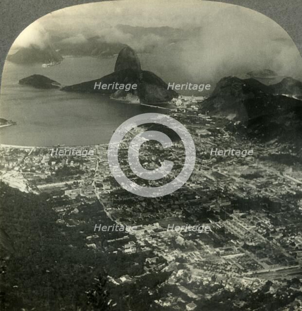 'Rio de Janeiro, the Metropolis of Brazil, S.E. toward Sugarloaf Mountain and the Bay', c1930s. Creator: Unknown.