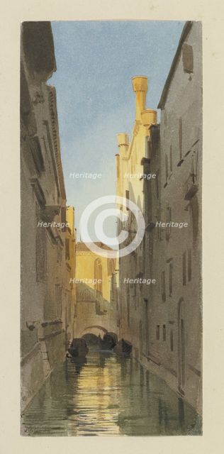 Rio del Santissimo with a view of the choir of Santo Stefano, c1851. Creator: Carl Theodor Reiffenstein.