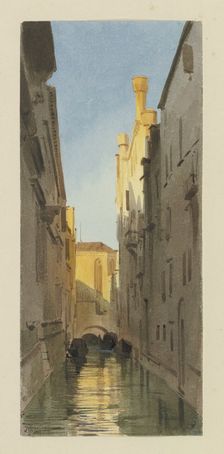 Rio del Santissimo with a view of the choir of Santo Stefano, c1851. Creator: Carl Theodor Reiffenstein