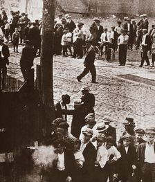 Riot during a strike by Standard Oil workers, Bayonne, New Jersey, USA, 1915. Creator: Unknown
