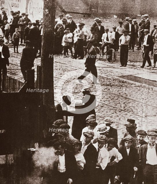 Riot during a strike by Standard Oil workers, Bayonne, New Jersey, USA, 1915. Creator: Unknown.