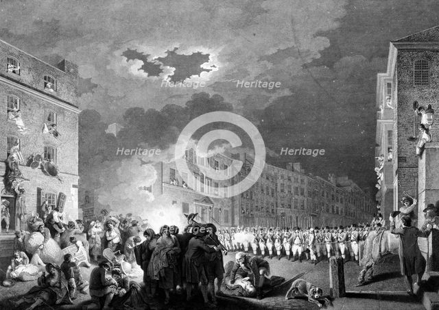 Riot in Broad Street, London, 1780, (1790). Creator: James Heath.