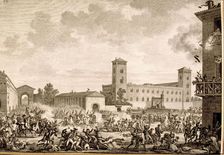 Riot of Pavia on 05/27/1796, engraving