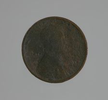 Riot penny charred during the 1921 Tulsa Race Massacre, 1917. Creator: United States Mint
