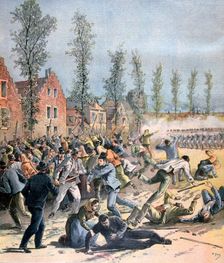 Rioting in Mons, Belgium, 1893. Artist: Henri Meyer