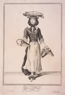Ripe Strawberryes Cries of London, (1688?). Artist: Anon