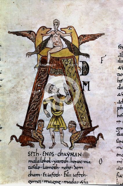 Ripoll Bible', 11th century, capital letter A, it belongs to the early days of Abat Oliva.