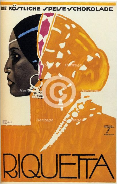 Riquetta Chocolate, 1925. Artist: Hohlwein, Ludwig (1874-1949)