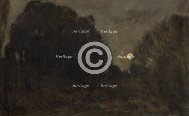 Rising moon in Barbizon. Creator: Charles Francois Daubigny.