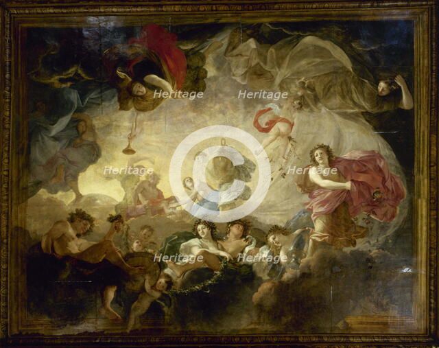 Rising of Dawn, also known as Apollo and the Hours, between 1652 and 1655. Creator: Charles le Brun.