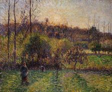 Rising sun at Eragny, 1894. Creator: Pissarro, Camille (1830-1903)