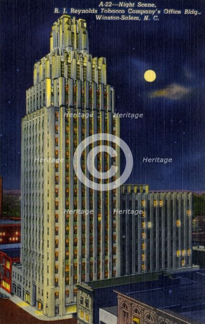 RJ Reynolds Tobacco Company's Office Building, Winston-Salem, North Carolina, USA, 1940. Artist: Unknown