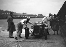 RL Bellamy's Frazer-Nash in the pits at a JCC Members Day, Brooklands. Artist: Bill Brunell