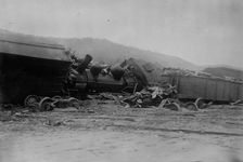 RR train caught in flood, Austin, between c1910 and c1915. Creator: Bain News Service