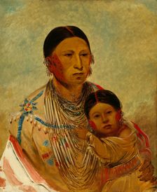 Ru-ton-ye-wee-ma, Strutting Pigeon, Wife of White Cloud, 1844. Creator: George Catlin