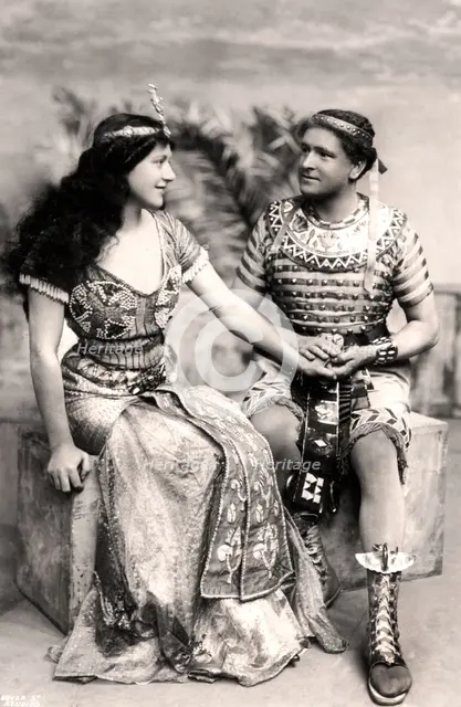 Ruth Vicent (1877-1955) and Roland Cunningham in a scene from Amasis, early 20th century.Artist: Dover Street Studios