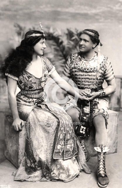 Ruth Vicent (1877-1955) and Roland Cunningham in a scene from Amasis, early 20th century.Artist: Dover Street Studios