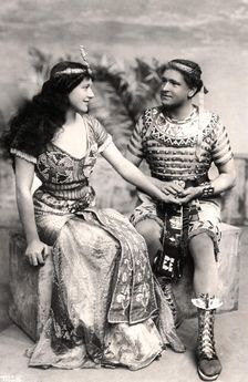 Ruth Vicent (1877-1955) and Roland Cunningham in a scene from Amasis, early 20th century.Artist: Dover Street Studios