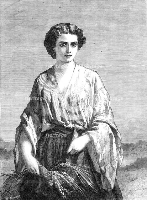 "Ruth", by A. Johnston, from the exhibition of the British Institution, 1864. Creator: W Thomas.