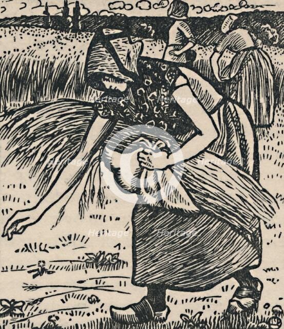 'Ruth Gleaning', 1919. Artist: Lucien Pissarro.