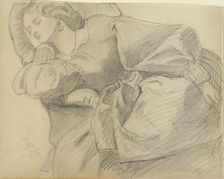 Ruth Herbert asleep, 1858. Artist: Dante Gabriel Rossetti