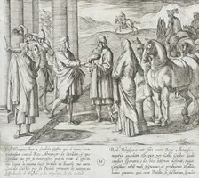Ruy Velazquez Asks Gonzalo Gustos to Deliver a Letter to King Almanzor of Cordoba, 1612. Creator: Antonio Tempesta