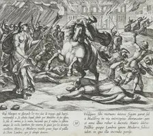 Ruy Velazquez Attempts to Escape and is Slain by Mudarra, 1612. Creator: Antonio Tempesta