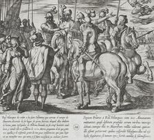 Ruy Velazquez Gives the Infantes Their Orders, Having Prepared an Ambush by the Moors, 1612. Creator: Antonio Tempesta