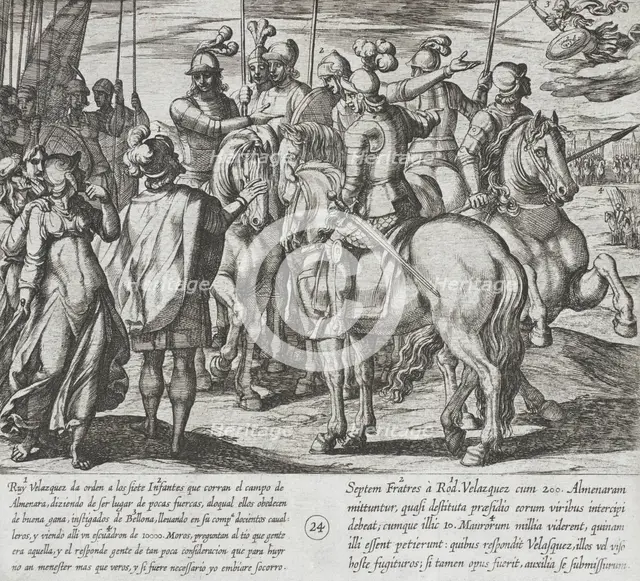 Ruy Velazquez Gives the Infantes Their Orders, Having Prepared an Ambush by the Moors, 1612. Creator: Antonio Tempesta.