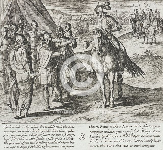 Ruy Velazquez Refuses to Help the Infantes, 1612. Creator: Antonio Tempesta.