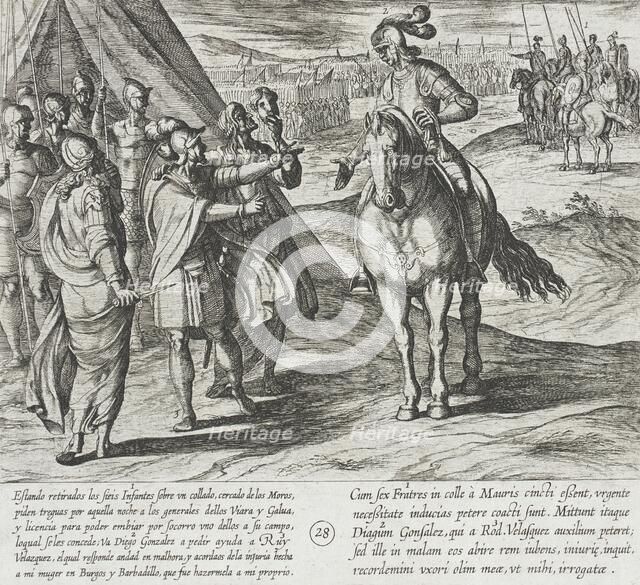 Ruy Velazquez Refuses to Help the Infantes, 1612. Creator: Antonio Tempesta.