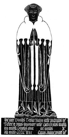 Rubbing of a medieval engraved brass, 1481 (1901)