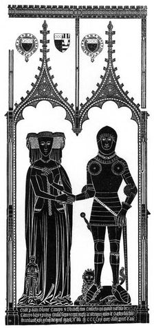 Rubbing of a medieval engraved brass, c1421 (1901)