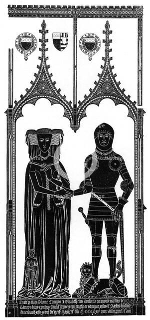 Rubbing of a medieval engraved brass, c1421 (1901). Artist: Unknown