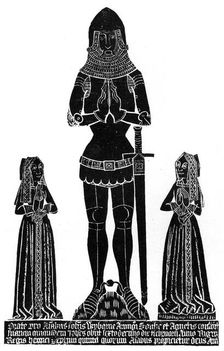 Rubbing of a medieval engraved brass, c1490 (1901)