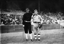 Rube Marquard, New York, NL & Paddy Livingston, Philadelphia, AL at World Series (baseball), 1911. Creator: Bain News Service