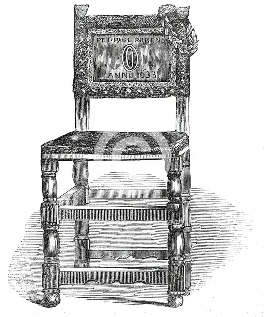 Rubens' Chair, at Antwerp, 1845. Creator: Unknown.