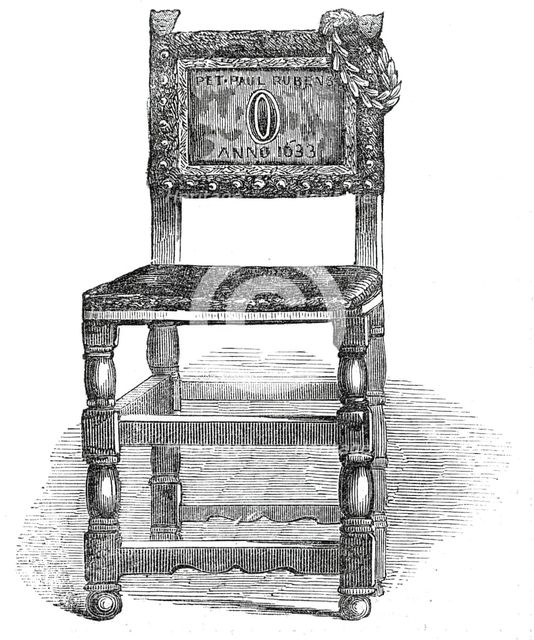 Rubens' Chair, at Antwerp, 1845. Creator: Unknown.