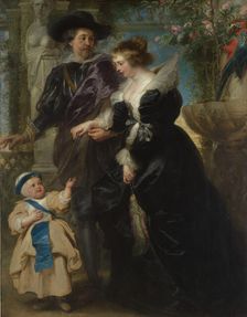 Rubens, His Wife Helena Fourment (1614-1673), and Their Son Frans (1633-1678), ca. 1635. Creator: Peter Paul Rubens