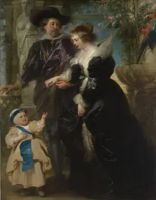 Rubens, His Wife Helena Fourment (1614-1673), and Their Son Frans (1633-1678), ca. 1635. Creator: Peter Paul Rubens