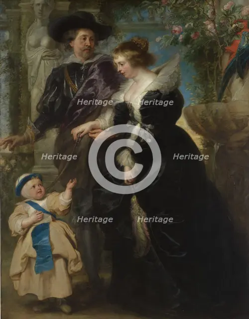 Rubens, His Wife Helena Fourment (1614-1673), and Their Son Frans (1633-1678), ca. 1635. Creator: Peter Paul Rubens.