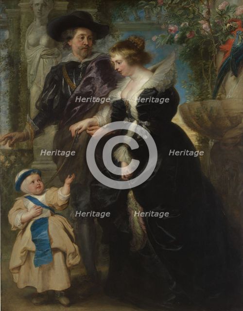 Rubens, His Wife Helena Fourment (1614-1673), and Their Son Frans (1633-1678), ca. 1635. Creator: Peter Paul Rubens.