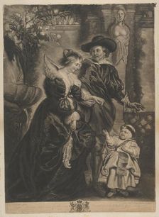 Rubens, his wife, Helena Fourment, and their child, ca. 1770. Creator: Charles Phillips
