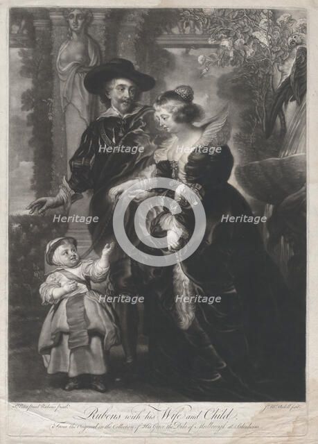 Rubens, his wife, Helena Fourment, and their son, Frans, ca. 1740-65. Creator: James McArdell.