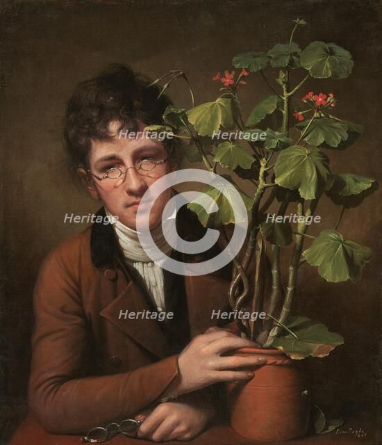 Rubens Peale with a Geranium, 1801. Creator: Rembrandt Peale.