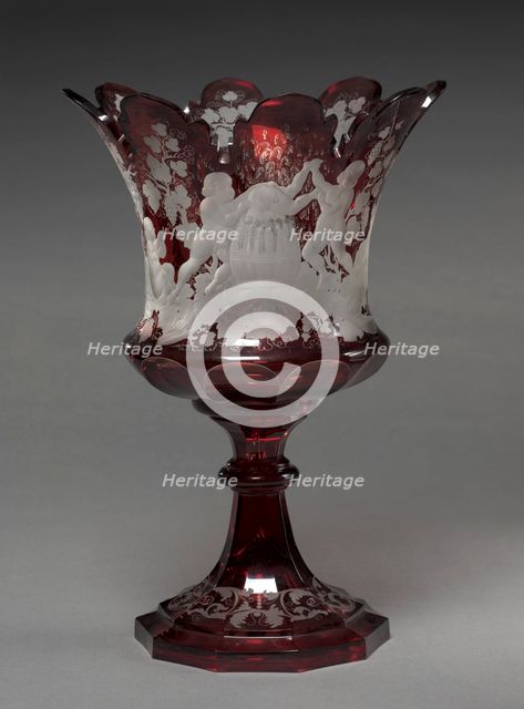 Ruby Vase, 1800s. Creator: Unknown.