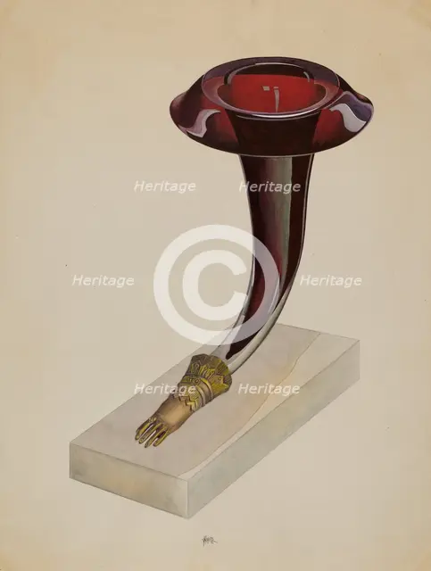 Ruby Vase, c. 1936. Creator: Edward White.