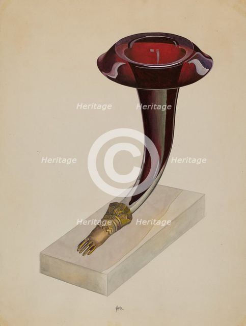 Ruby Vase, c. 1936. Creator: Edward White.